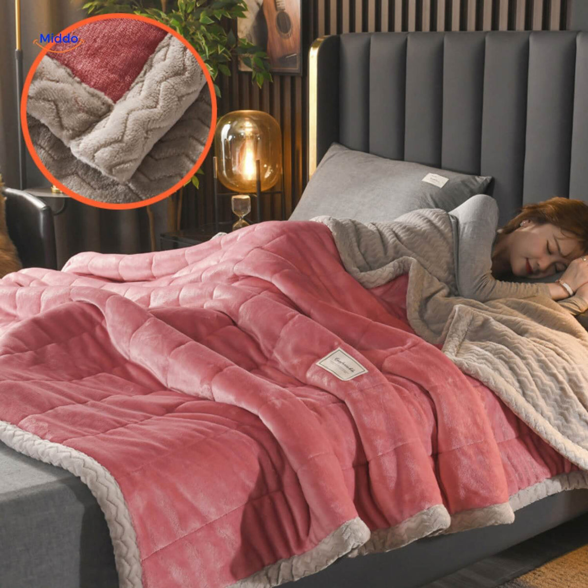 Plüsch-Wolldecke Doppelseitiges Fleece 150x200 180x220 200x230 Winterdecke Bett Sofa Weich Warm Bequem | Sansoti