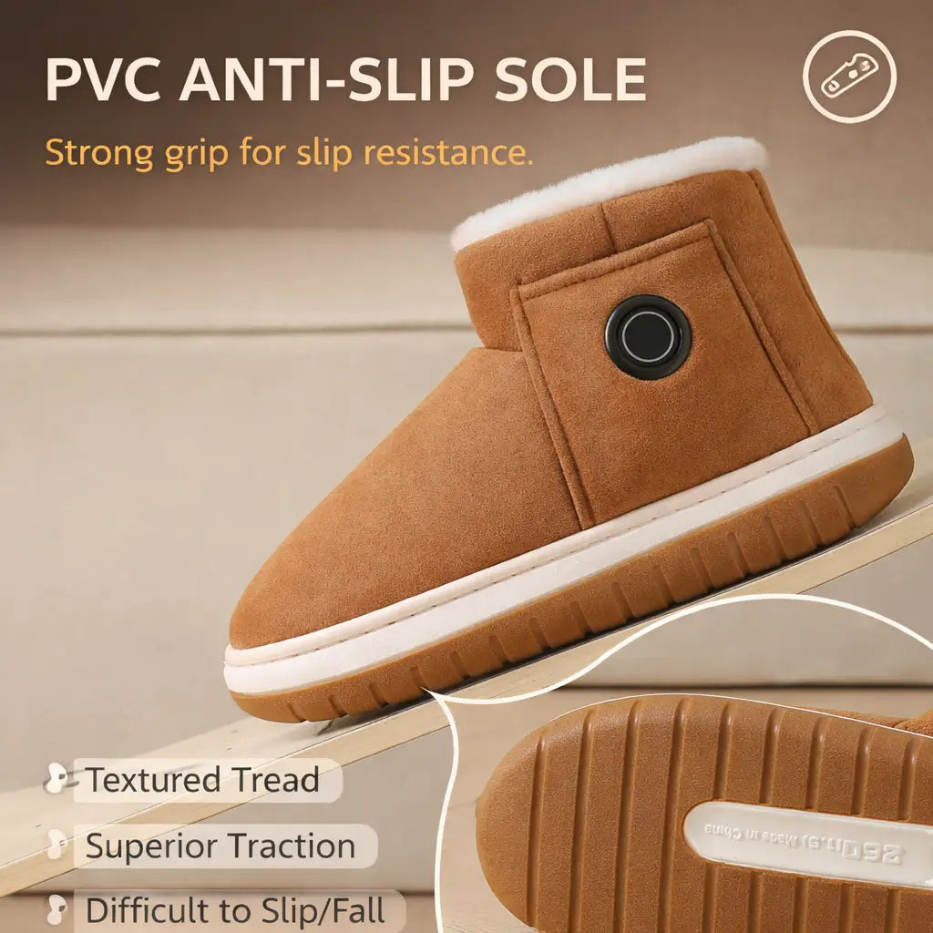 Heated Slippers with 3 Heat Settings, Rechargeable, Waterproof, Non-Slip, Comfortable, for Indoor and Outdoor Use | Sansoti