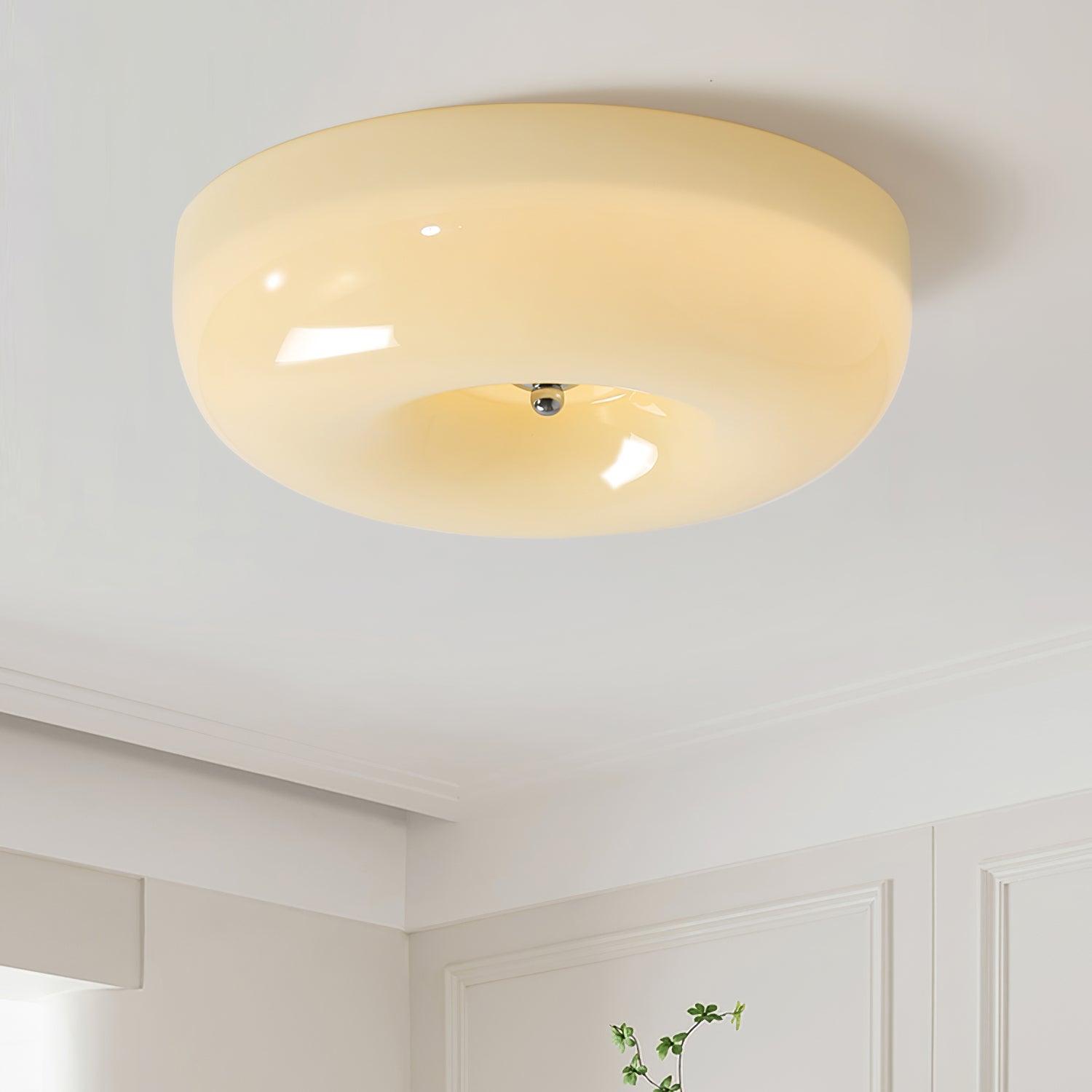 Deckenleuchte Glas Swirl Metall Weiß Kaffee Beige Wohnzimmer Schlafzimmer LED 3000K 4000K 6000K Ø32 Ø40 Ø46cm Deckenleuchte Dimmbar | Restfield
