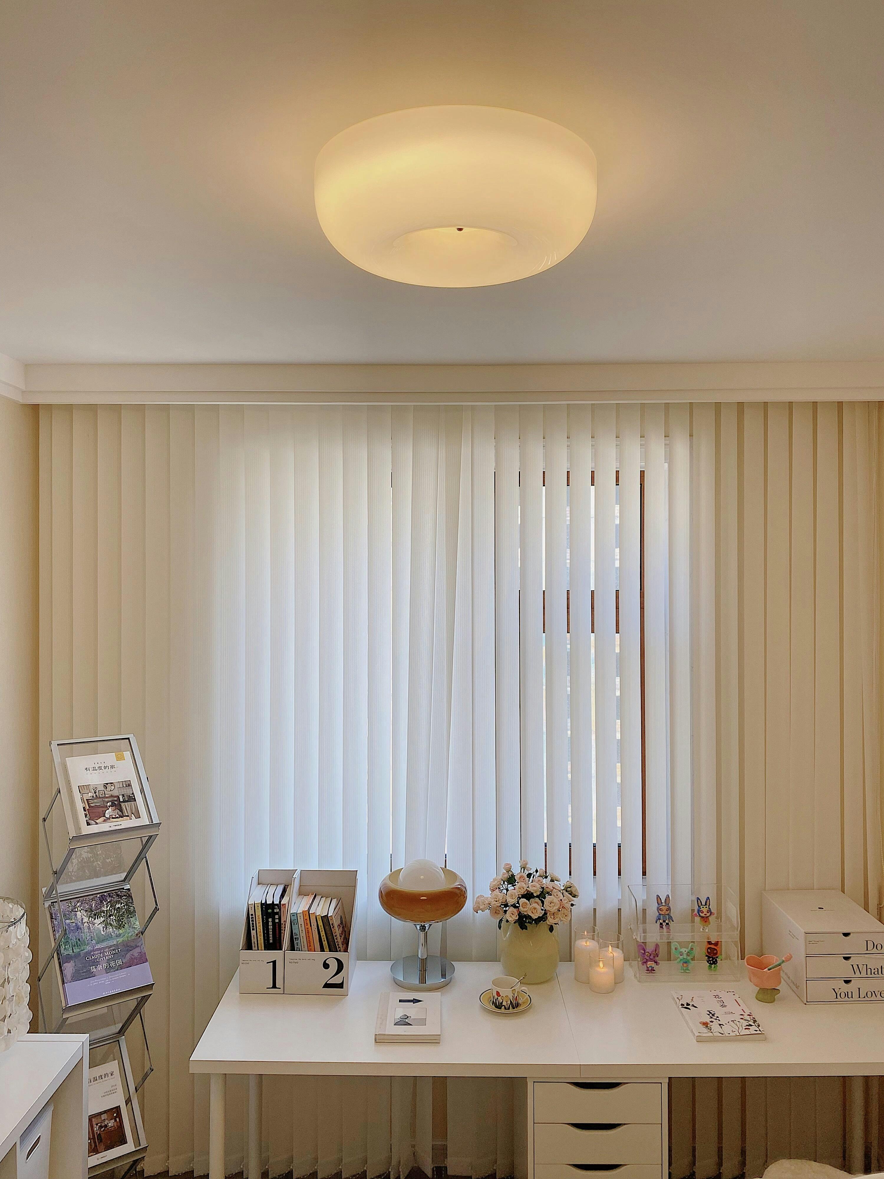 Plafondlamp Melkglas 32–46 cm | Glazen Bol met Zilveren Accent | Dimbare Plafondverlichting Warm Wit | Sansoti