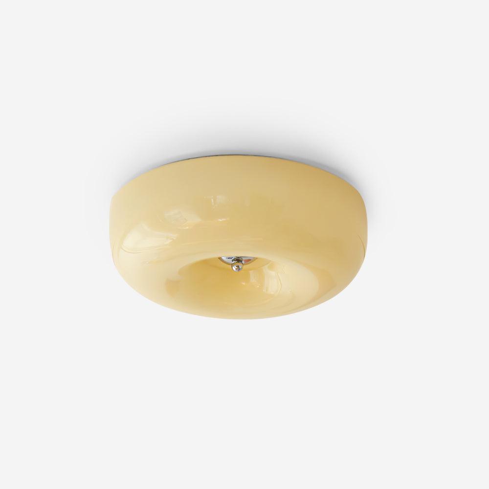 Plafondlamp Melkglas 32–46 cm | Glazen Bol met Zilveren Accent | Dimbare Plafondverlichting Warm Wit | Sansoti