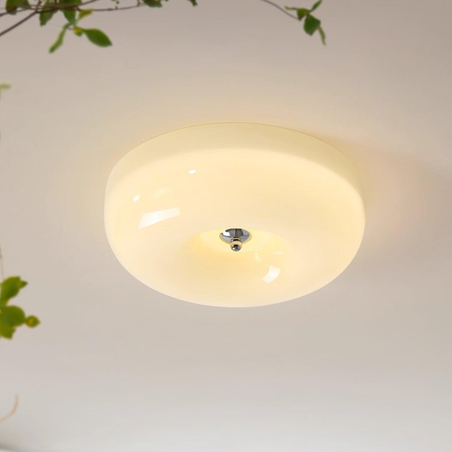Plafonnier verre LED métal blanc salon chambre hall plafonnier rond en verre lumière de plafond moderne | Restfield