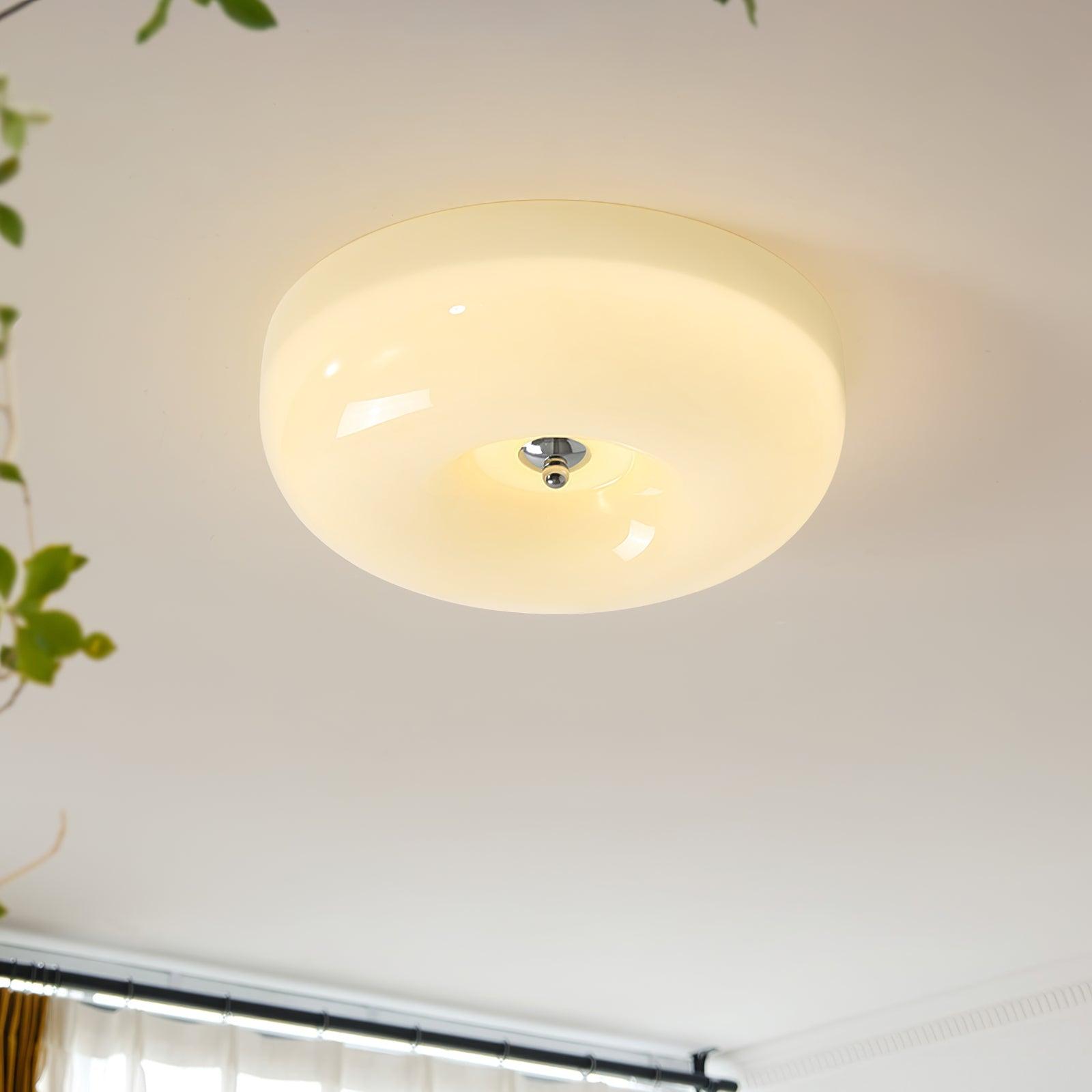 Plafonnier verre LED métal blanc salon chambre hall plafonnier rond en verre lumière de plafond moderne | Restfield