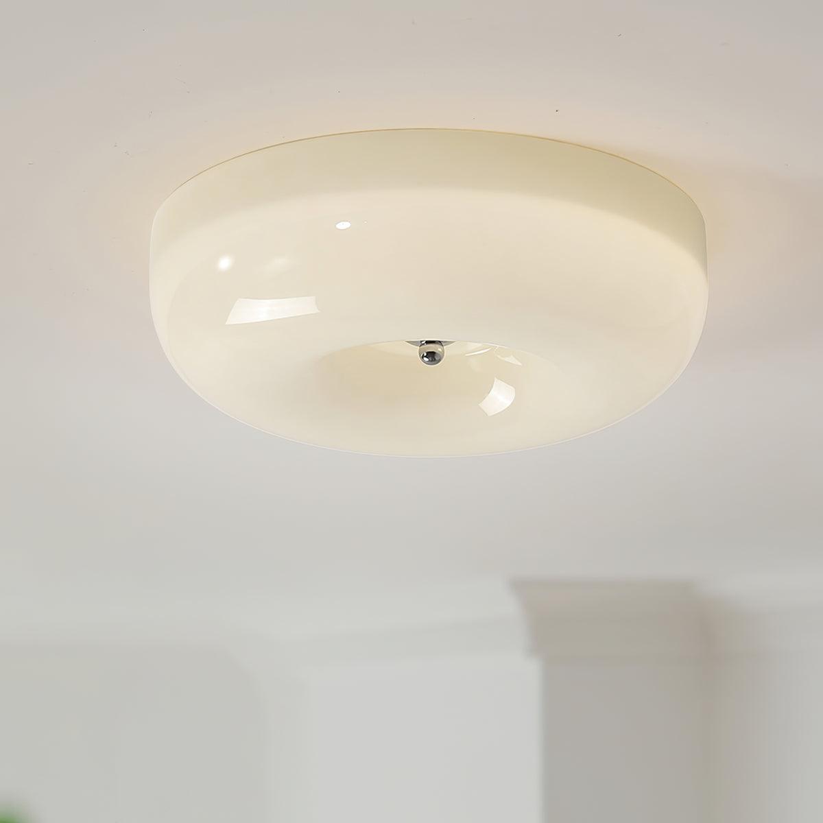 Plafonnier verre LED métal blanc salon chambre hall plafonnier rond en verre lumière de plafond moderne | Restfield