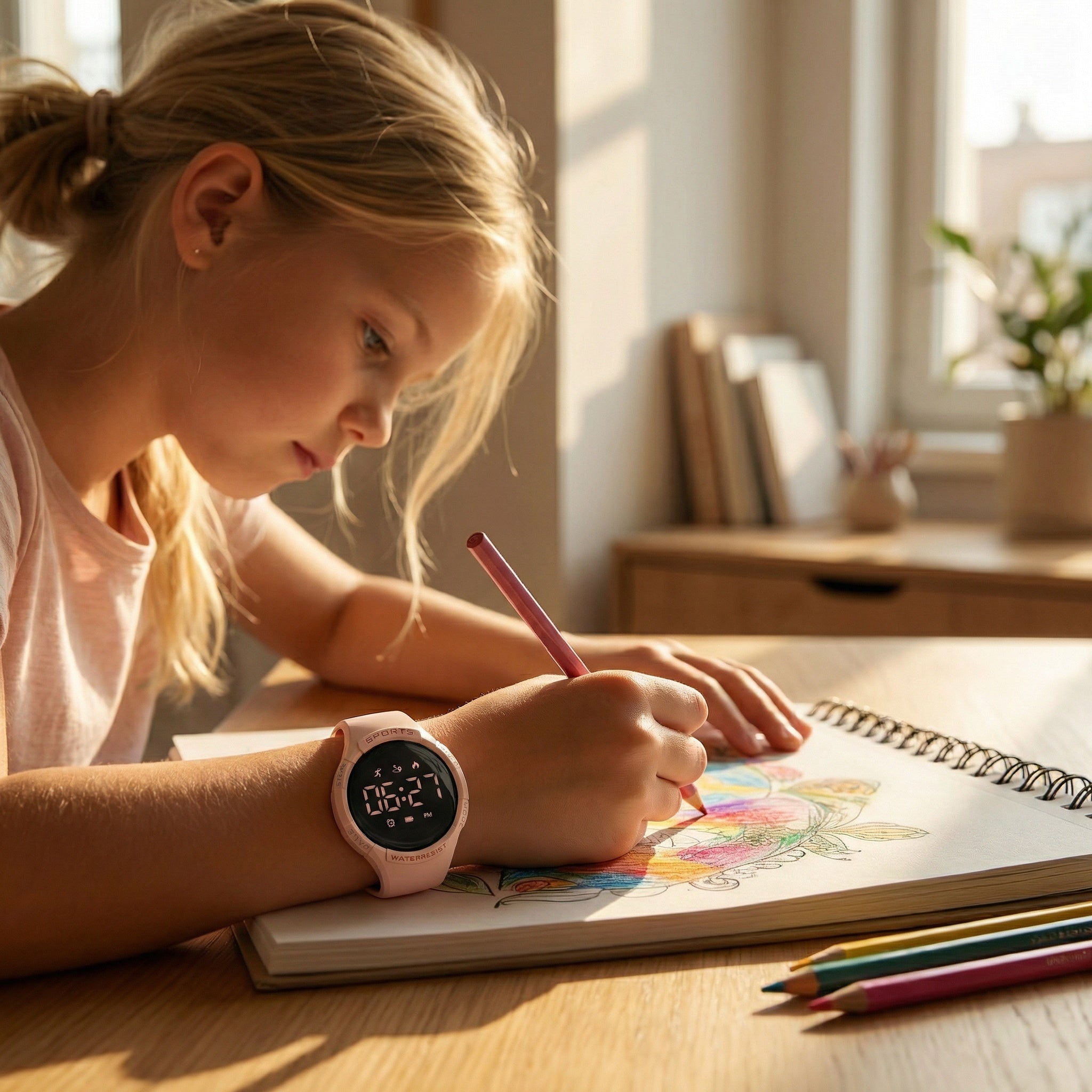 Smartwatch für Kinder mit IP68 Wasserdichtigkeit & 3D Sporttracking – Aktiver Tracker für Schule & Sport | Sansoti