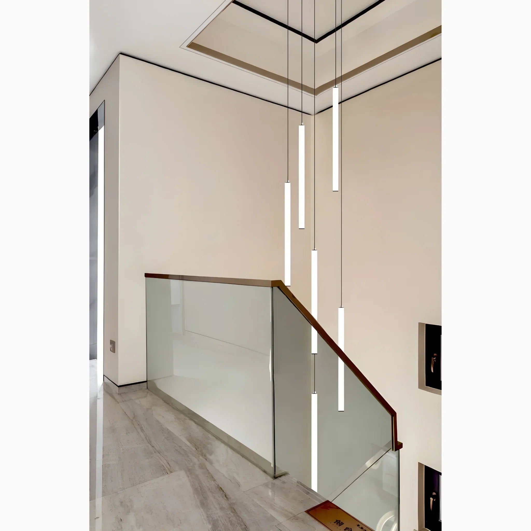 Suspension escalier plafond haut spirale LED multi-lumières moderne | Restfield