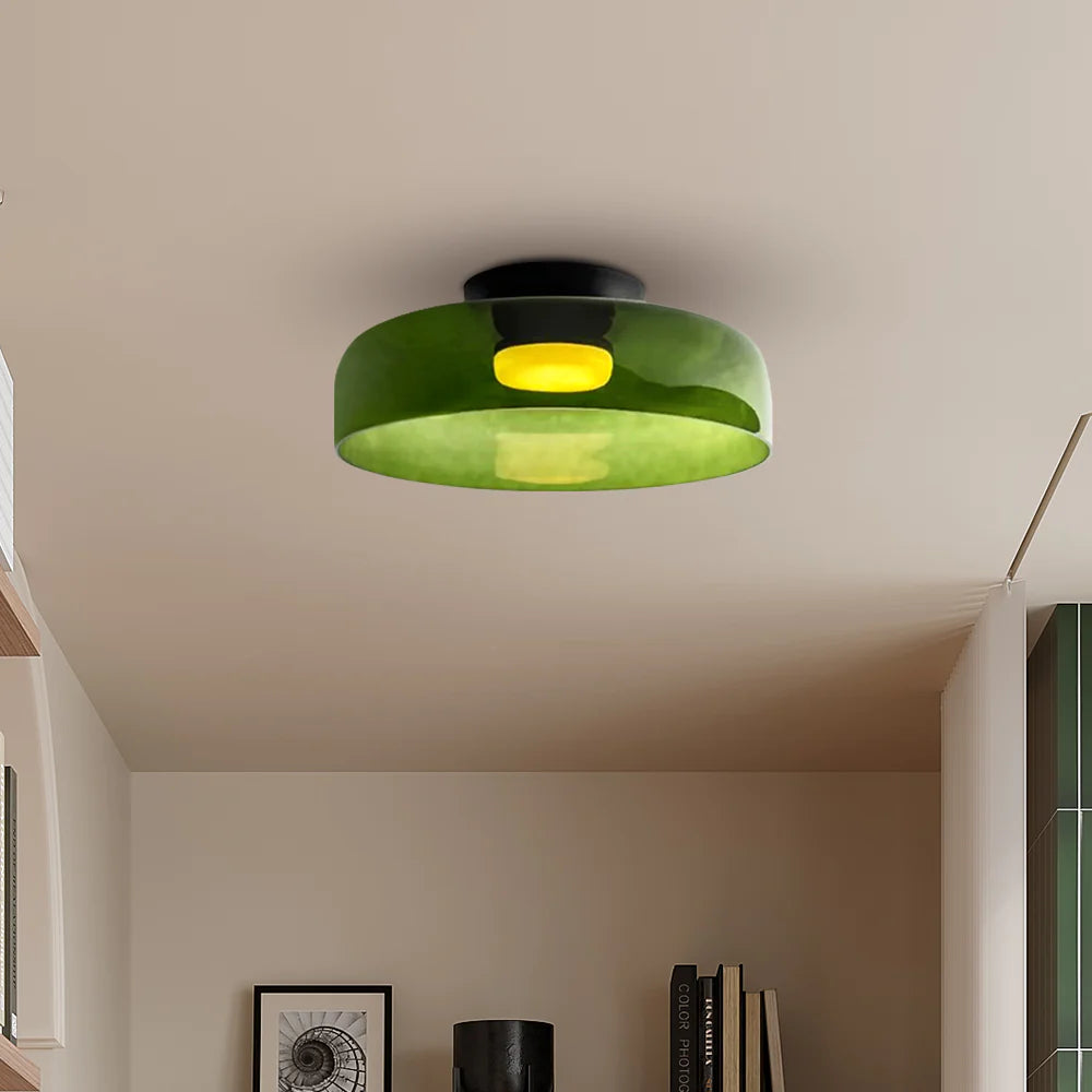 Design Glazen Plafondlamp met Gelaagde Structuur — Elegant Lichtspel voor Eetkamer, Woonkamer en Slaapkamer | Sansoti