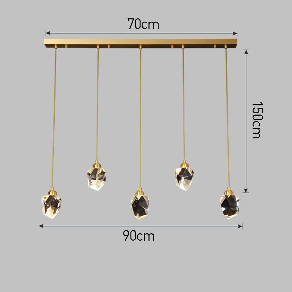 Suspension Verre Métal Or Réglable Table à manger Salon Îlot de cuisine Forme goutte Lampe design Éclairage d'ambiance | Restfield