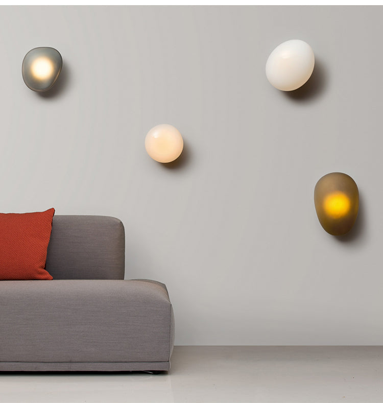 Moderne Glazen Wandlamp met Sfeervolle Ovale Kap – Stijlvolle Minimalistische Verlichting voor Hal Slaapkamer Woonkamer | Sansoti