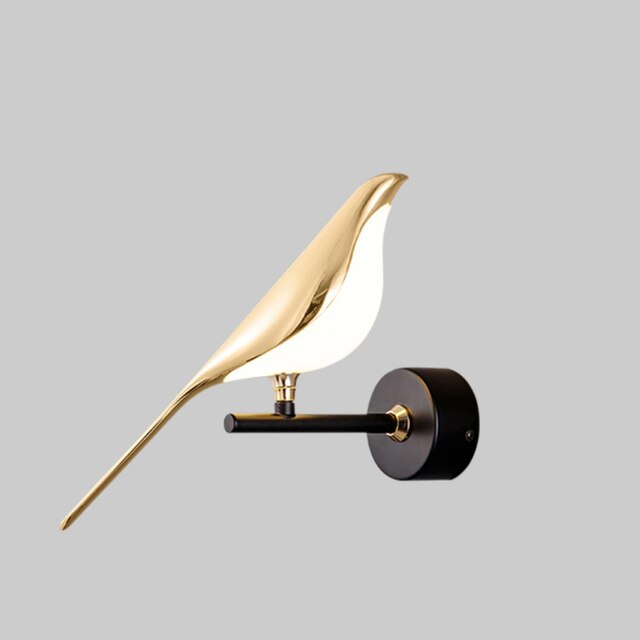 LED Wandlamp Vogel Design Goud Modern Sfeerlicht Woonkamer Slaapkamer Hal Energiezuinig Decoratief Interieur | Sansoti