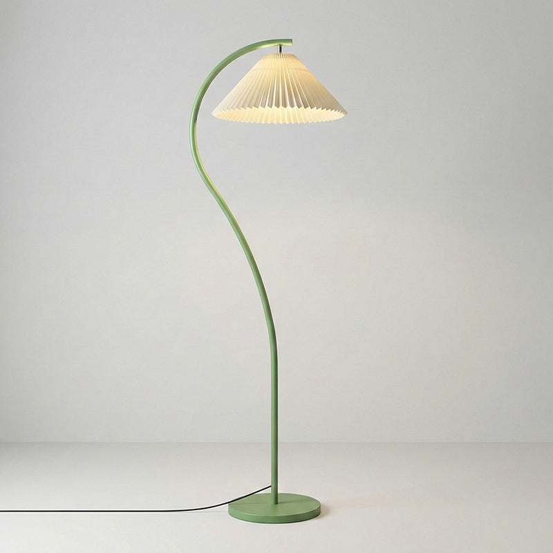 Geplooide Vloerlamp met Stoffen Kap – Modern Design Zwart Beige Groen Goud – 155cm Hoog E26/E27 – Dimbaar | Sansoti