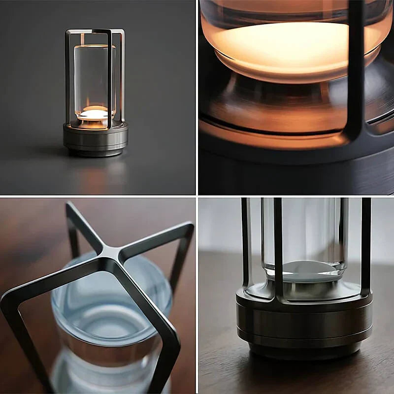 Elegant Table Lamp Crystal Glass Dimmable 3 Light Settings Rechargeable 18 Hour Battery Wireless 2600mAh For Living Room Bedroom Office Outdoor | Sansoti