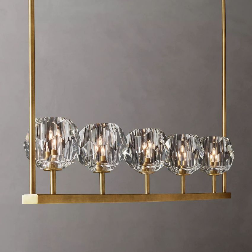 Kristallen Kroonluchter met Messing Frame en LED Verlichting voor Eetkamer Woonkamer Entree Plafondlamp | Sansoti