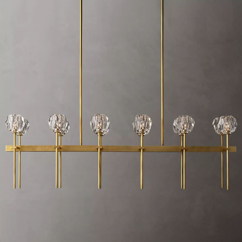 Kristallen Kroonluchter met Messing Frame en LED Verlichting voor Eetkamer Woonkamer Entree Plafondlamp | Sansoti