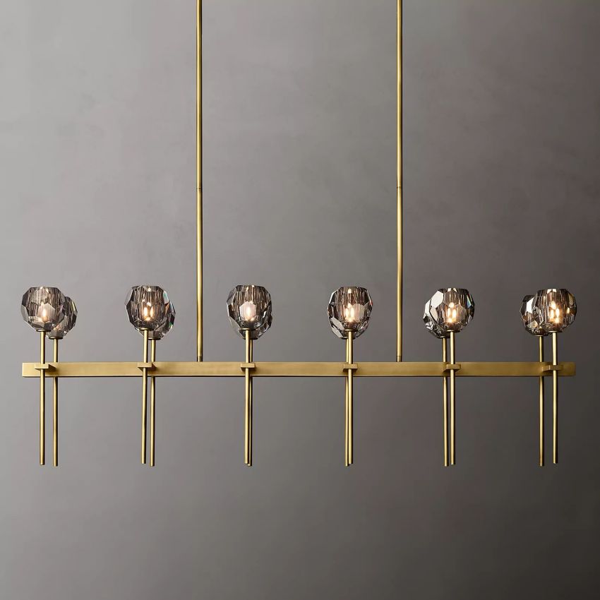 Kristallen Kroonluchter met Messing Frame en LED Verlichting voor Eetkamer Woonkamer Entree Plafondlamp | Sansoti