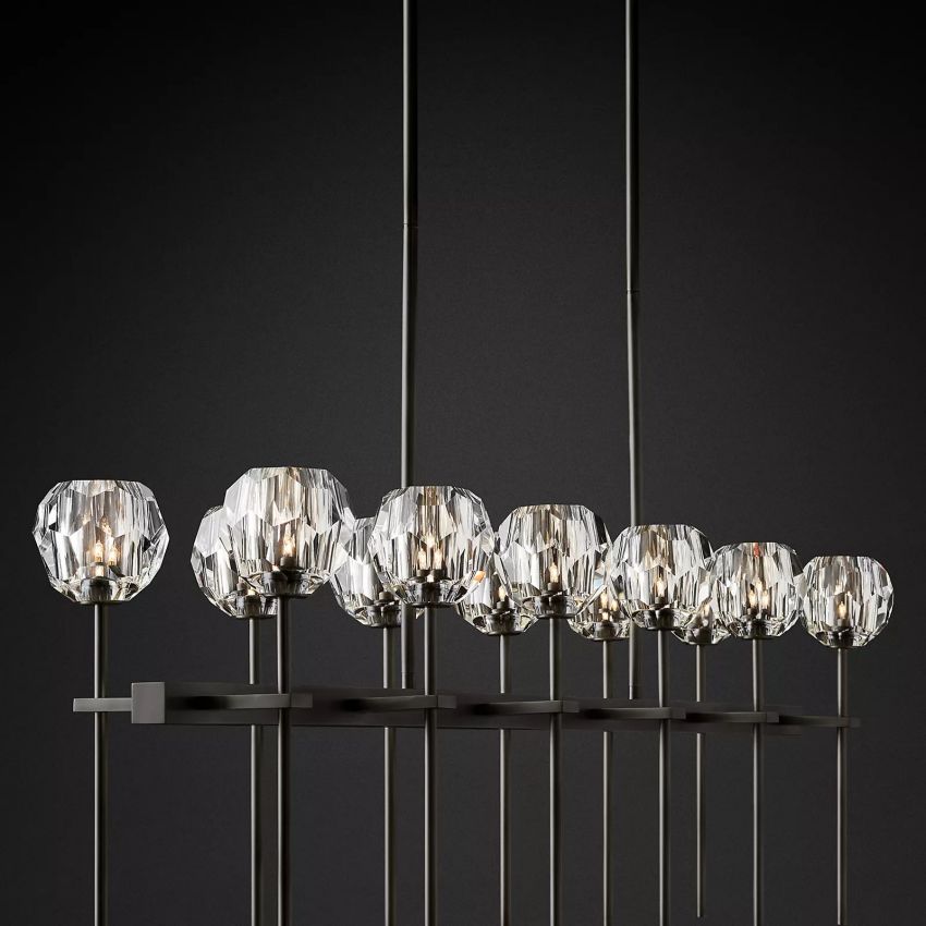 Kristallen Kroonluchter met Messing Frame en LED Verlichting voor Eetkamer Woonkamer Entree Plafondlamp | Sansoti