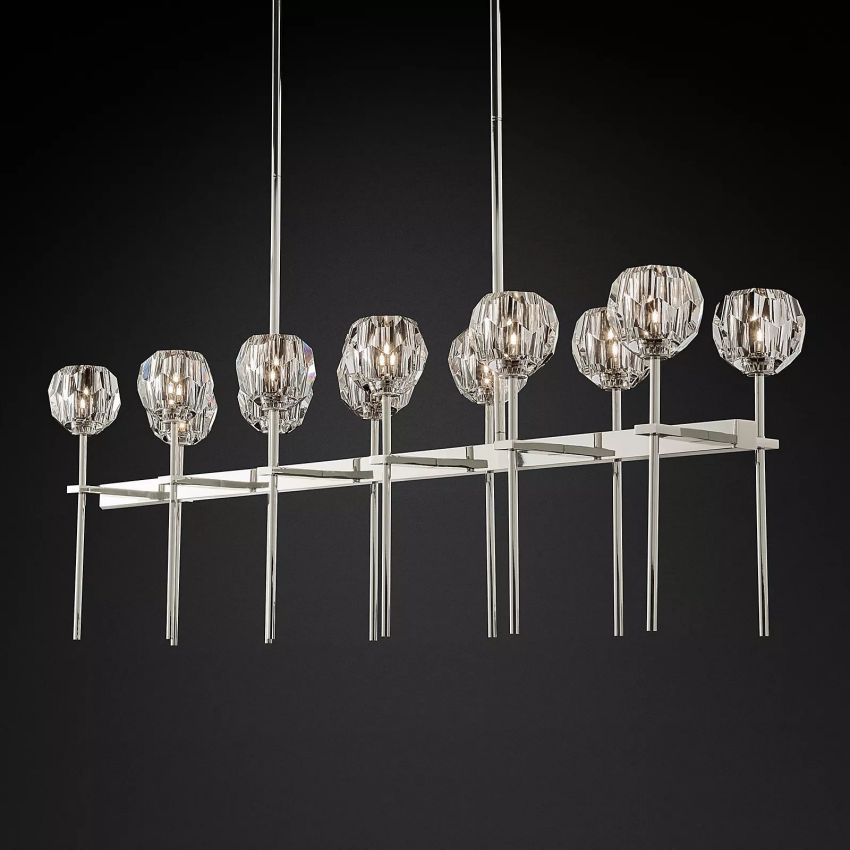 Kristallen Kroonluchter met Messing Frame en LED Verlichting voor Eetkamer Woonkamer Entree Plafondlamp | Sansoti