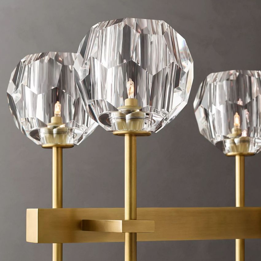 Kristallen Kroonluchter met Messing Frame en LED Verlichting voor Eetkamer Woonkamer Entree Plafondlamp | Sansoti