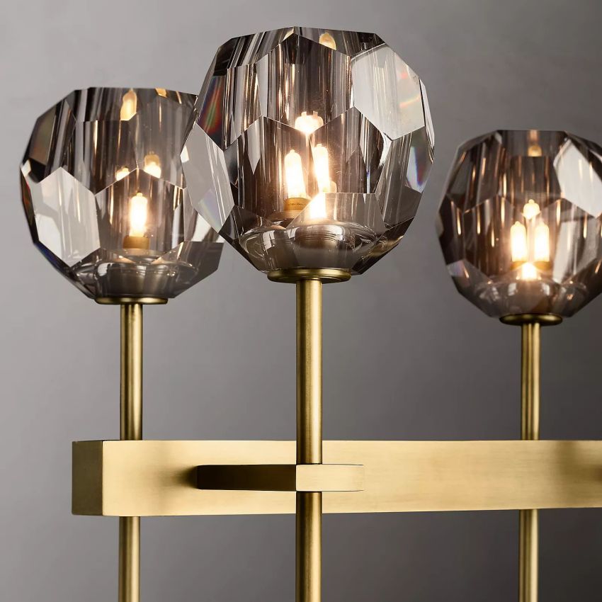 Kristallen Kroonluchter met Messing Frame en LED Verlichting voor Eetkamer Woonkamer Entree Plafondlamp | Sansoti