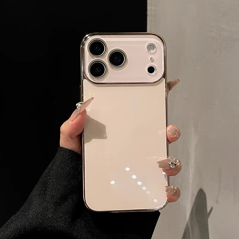 Glass iPhone Case with Camera Protection and Electroplated Sides for Premium Grip and Stylish Look | Sansoti