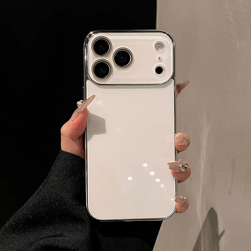 Glass iPhone Case with Camera Protection and Electroplated Sides for Premium Grip and Stylish Look | Sansoti