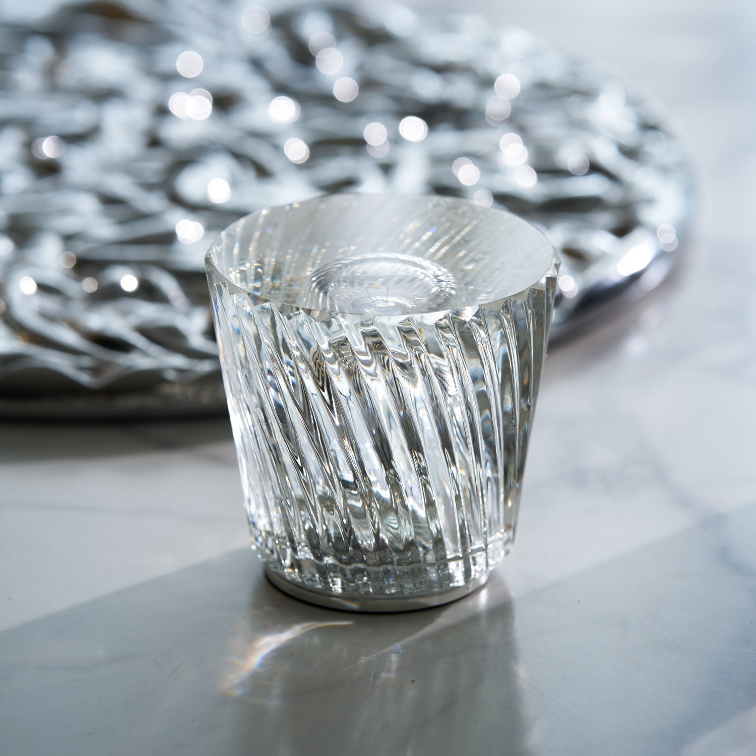 Diamant Kristal Tafellamp met Ingebouwde Accu – Draadloos & Dimbaar – Ø 8,2 cm × H 9 cm | Sansoti
