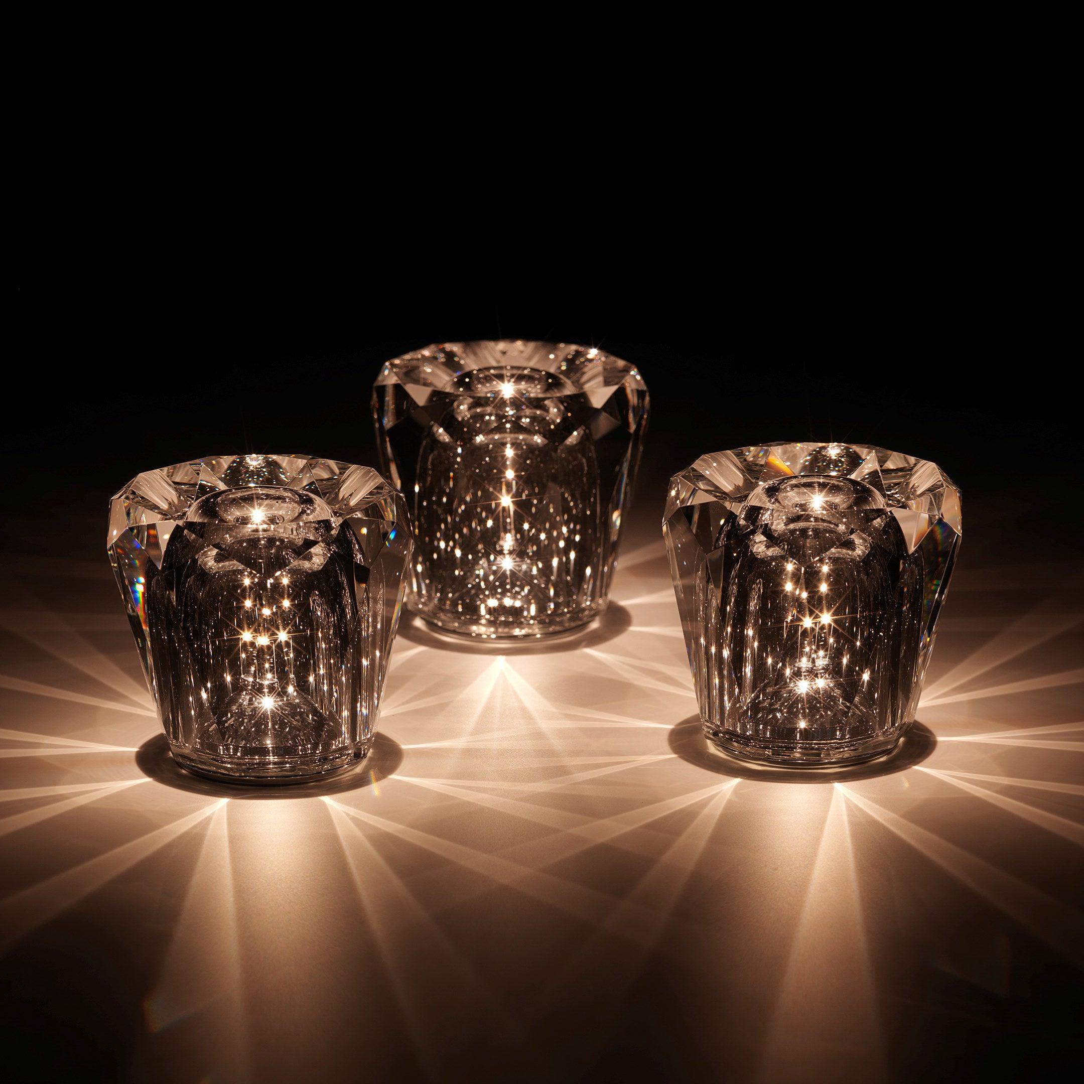 Diamant Kristal Tafellamp met Ingebouwde Accu – Draadloos & Dimbaar – Ø 8,2 cm × H 9 cm | Sansoti