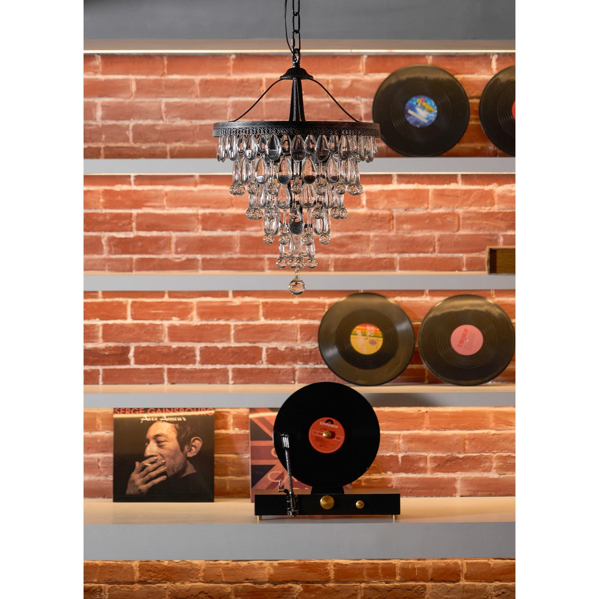 Lustre en cristal avec finition bronze antique et suspension à chaîne – Éclairage décoratif exclusif | Sansoti