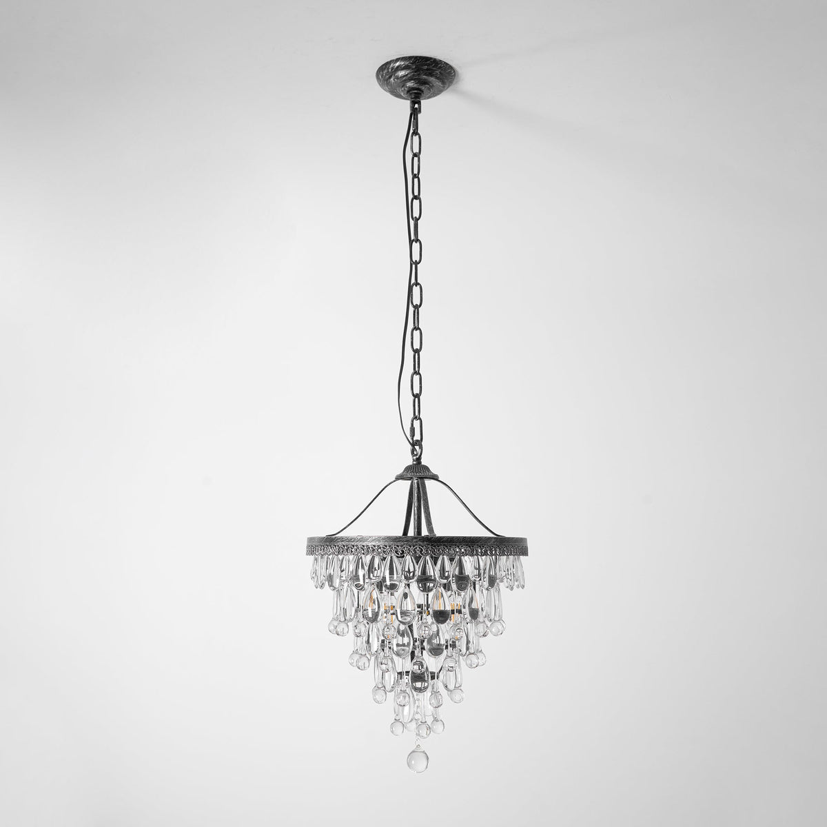 Lustre en cristal avec finition bronze antique et suspension à chaîne – Éclairage décoratif exclusif | Sansoti