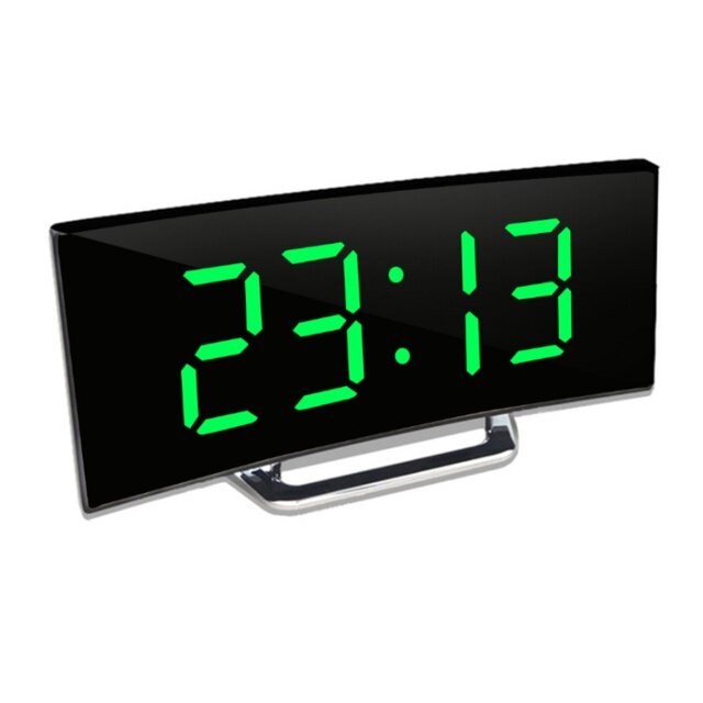 Digitale LED Wekker met Gebogen Display – Automatische Lichtregeling & Groot Scherm | Sansoti
