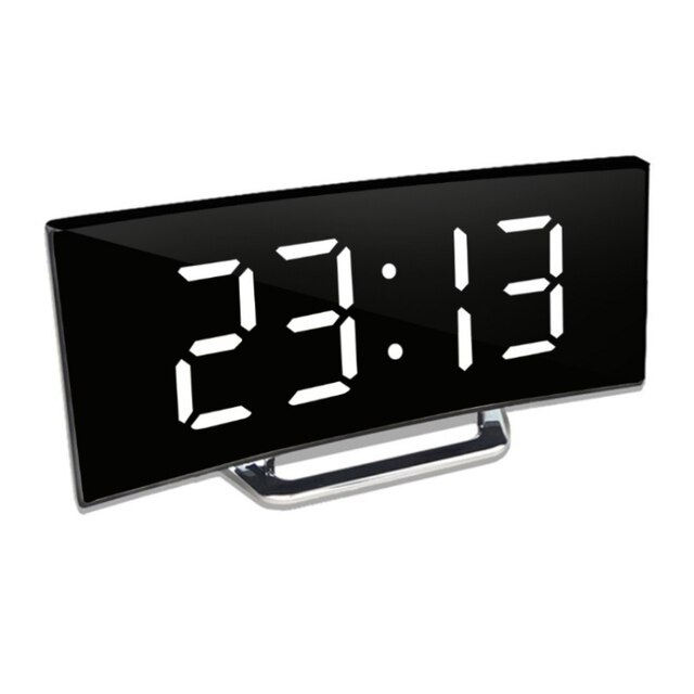 Digitale LED Wekker met Gebogen Display – Automatische Lichtregeling & Groot Scherm | Sansoti