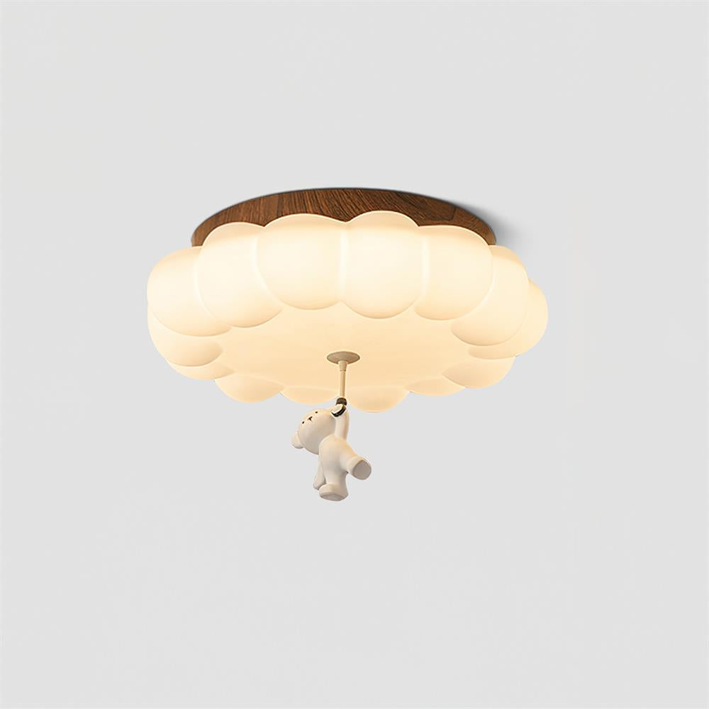 Plafonnier pour chambre d’enfant, ours, gâteau, nuage, acrylique, lumière chaude, encastré, décoratif, suspension en forme de peluche, chambre de 5-10m² | Sansoti
