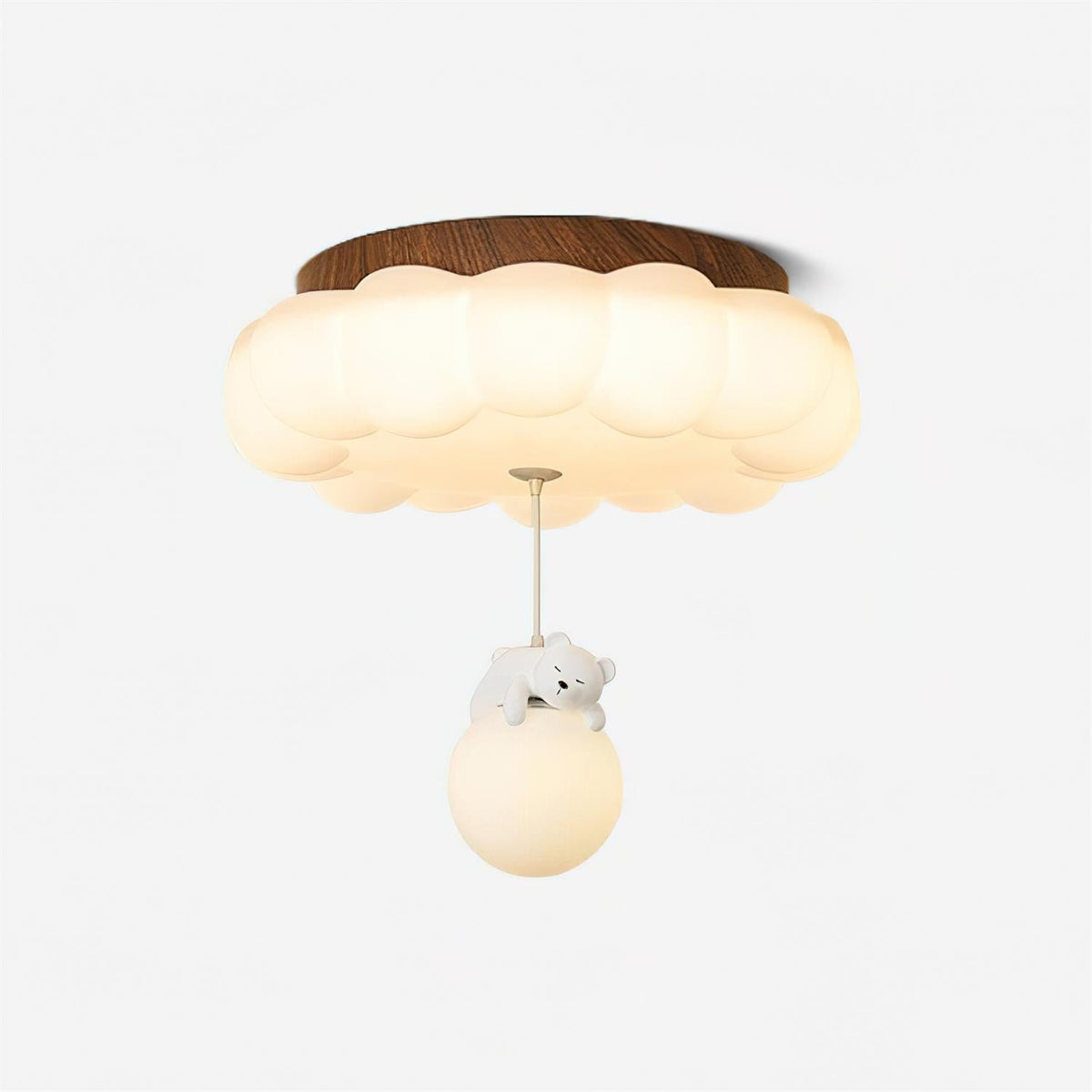 Plafonnier pour chambre d’enfant, ours, gâteau, nuage, acrylique, lumière chaude, encastré, décoratif, suspension en forme de peluche, chambre de 5-10m² | Sansoti