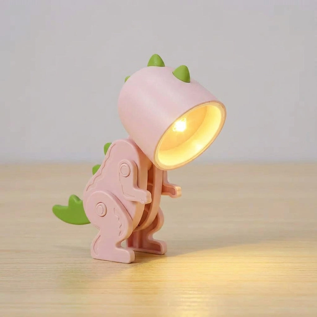 Bureaulamp Dinosaurus Opvouwbaar LED Warm Licht Draagbaar Clip Groen Blauw Roze Geel Speels Kinderkamer Kantoor Compact Reislamp USB | Sansoti