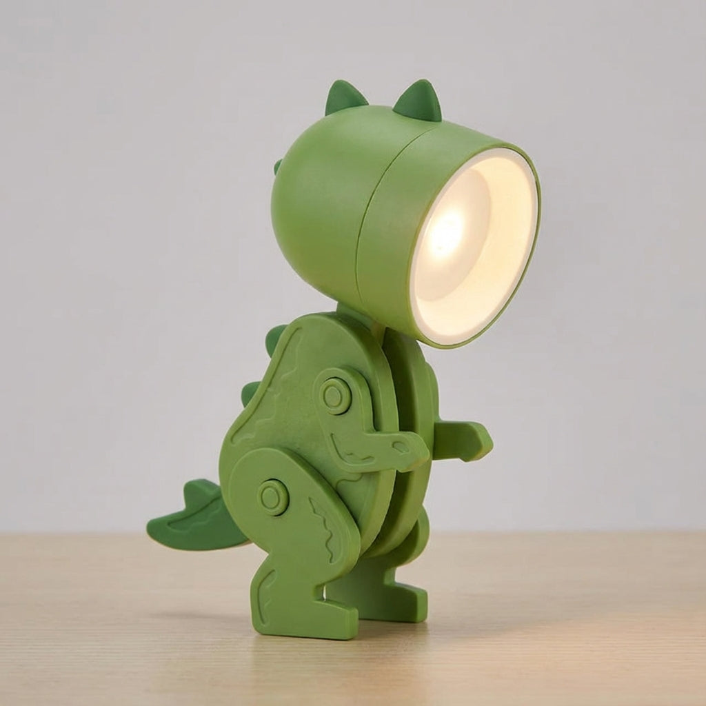 Bureaulamp Dinosaurus Opvouwbaar LED Warm Licht Draagbaar Clip Groen Blauw Roze Geel Speels Kinderkamer Kantoor Compact Reislamp USB | Sansoti