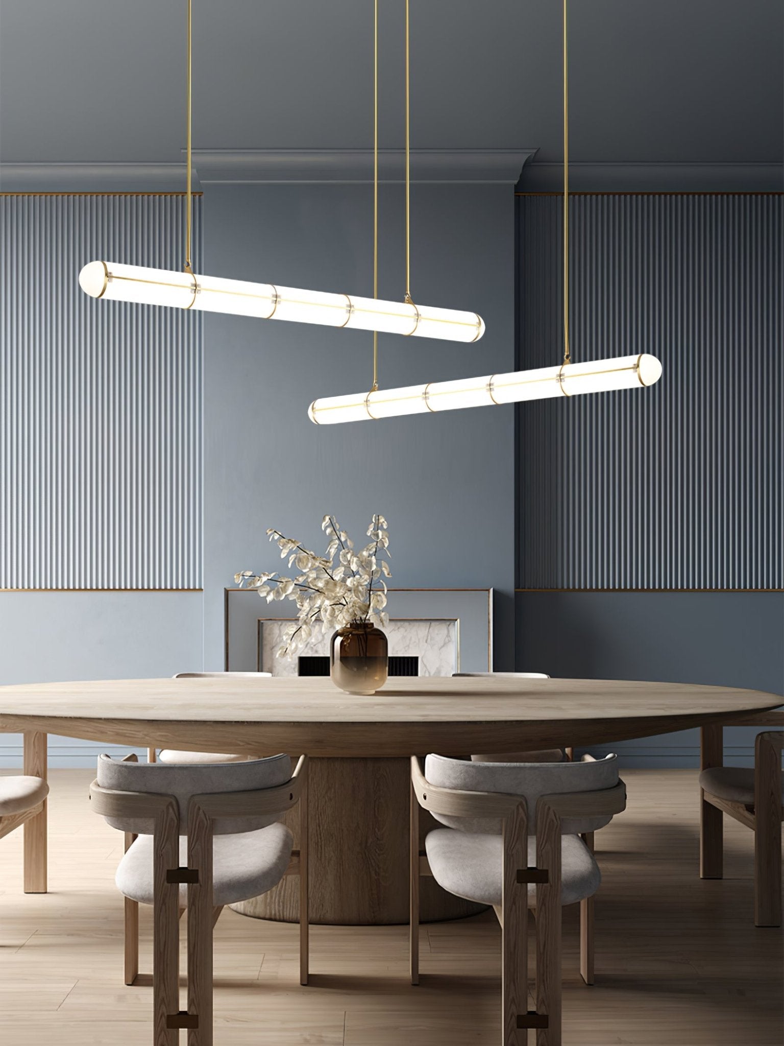 Eindloze Cilindrische Hanglamp Moderne Lineaire Verlichting voor Eettafel en Woonkamer Geïntegreerde LED Zwevende Lichtlijn Architectonische Verlichting | Sansoti