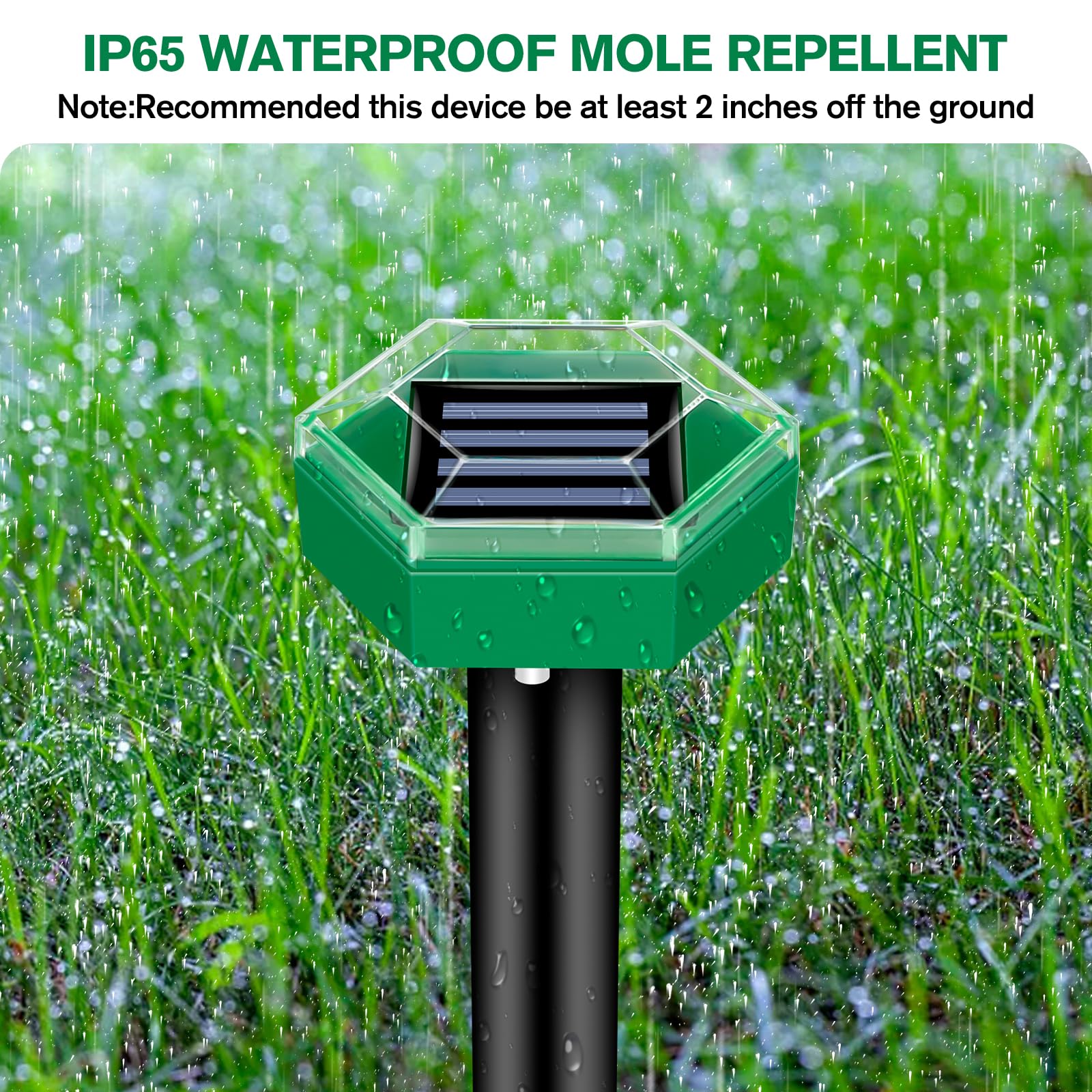 Ultraschall-Maulwurfvertreiber mit Solarenergie, 4 Stück, tierfreundlicher, wasserdichter Gartenschutz, IP65 | Sansoti