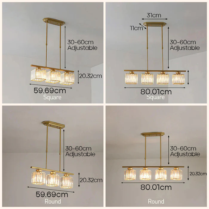 Suspension Verre E27 Noir 3 ou 4 lumières Table à manger Îlot de cuisine Suspension scandinave Plafonnier Cuisine Salon | Restfield