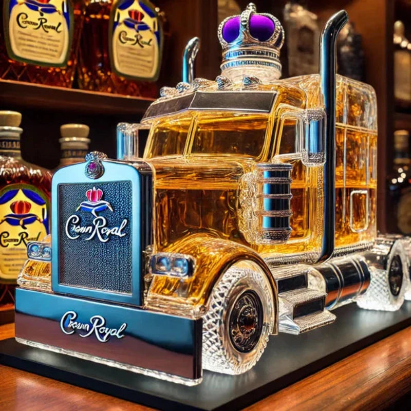 Glass Whisky Decanter Truck Design 1000ml Decorative Serveware Bar Accessory for Home Bar Gift | Sansoti