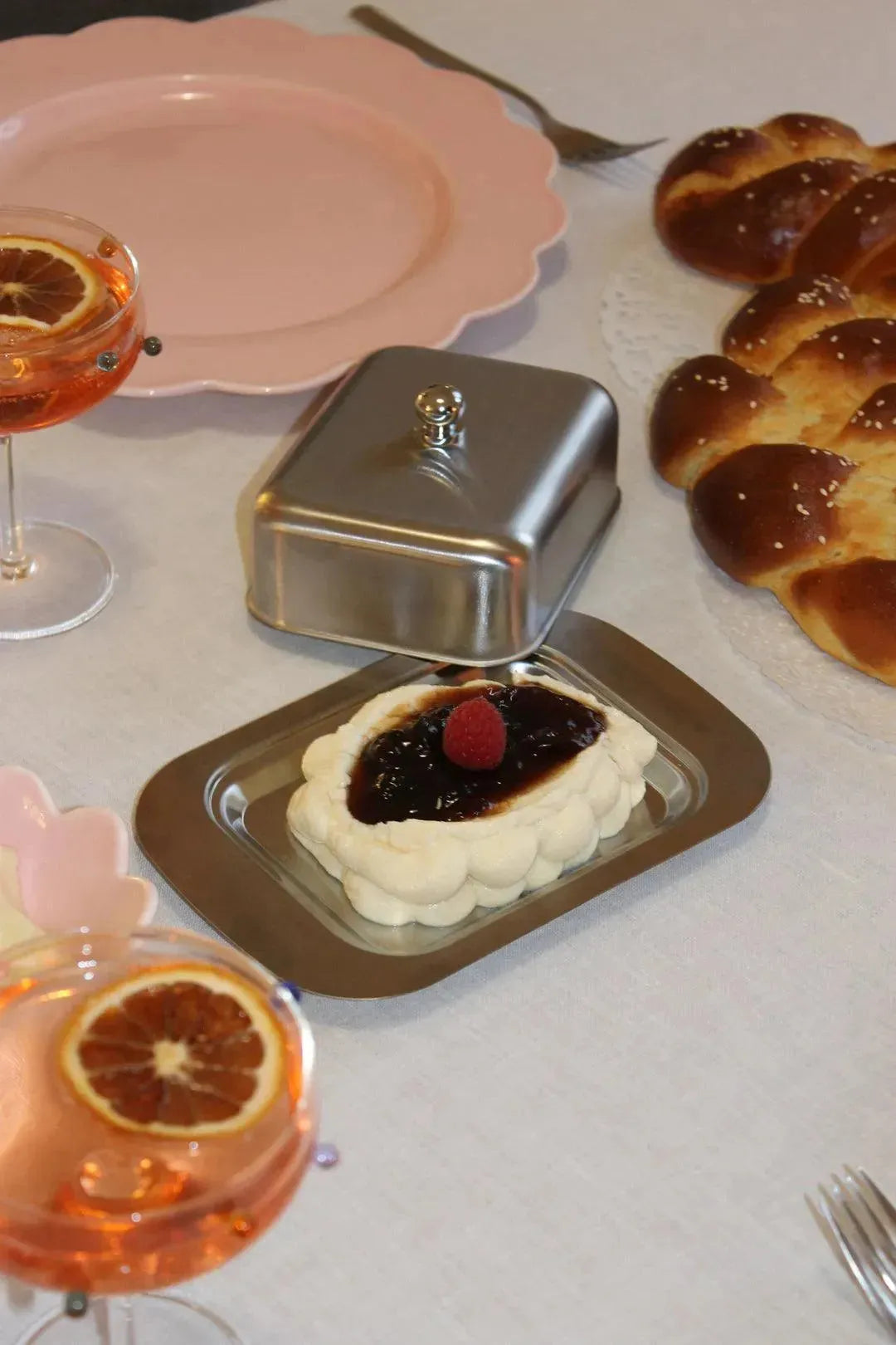 Butterdose Edelstahl Klassisch Vintage 19cm Geschwungene Form Küche Tischdekoration | Restfield