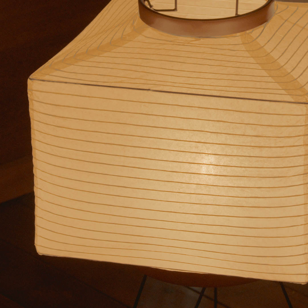 Lampadaire Papier de riz Japonais Géométrique 42x60cm Akari Moderne Éclairage d'ambiance Blanc | Restfield