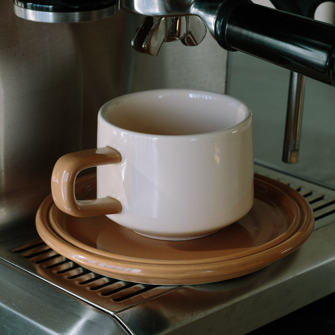 Theekop met Schotel Keramiek Set Kleurrijk Vintage Stijlvol Koffiekop Cadeau | Sansoti