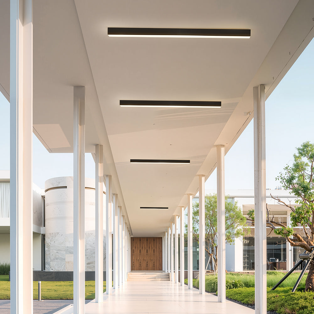 LED Deckenleuchte Schwarz Langgezogen Modern für Wohnzimmer Flur Schlafzimmer Minimalistische Deckenbeleuchtung Innen | Restfield