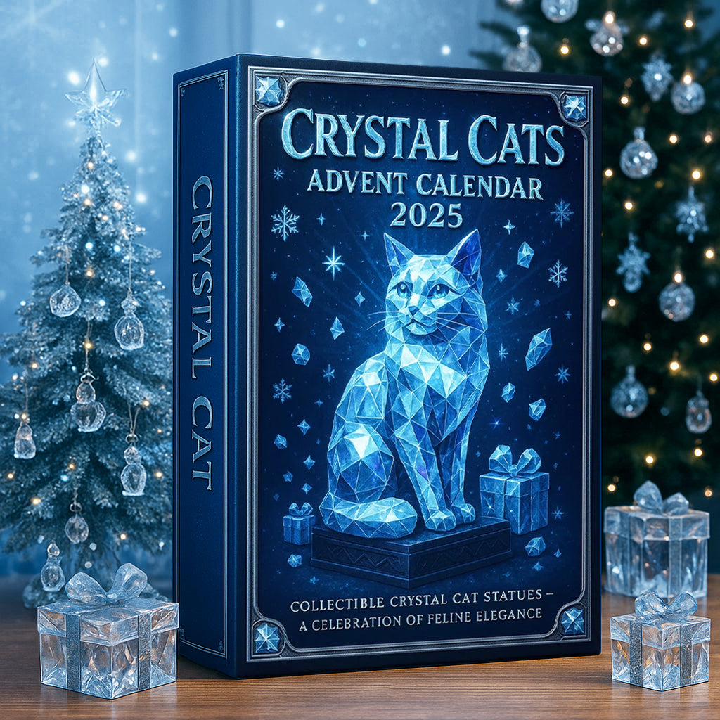Advent Calendar Cats with 24 Crystal Figurines Collection December Christmas Decoration for Cat Lovers | Sansoti