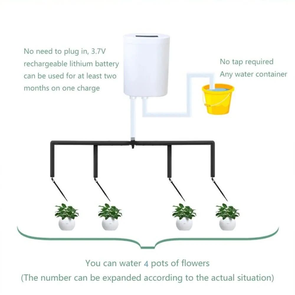 Automatic Drip Irrigation System for Houseplants with Timer Adjustable Hoses Garden Vacation Watering | Sansoti