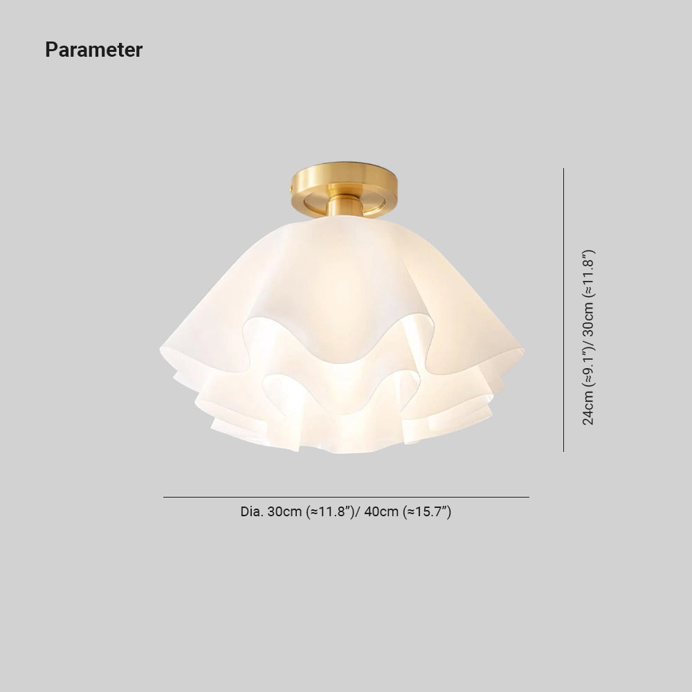 Ceiling Light, Flower-Shaped Modern Pleated Design, Metal and Acrylic, Living Room and Dining Room Lighting, E26 E27 Socket | Sansoti