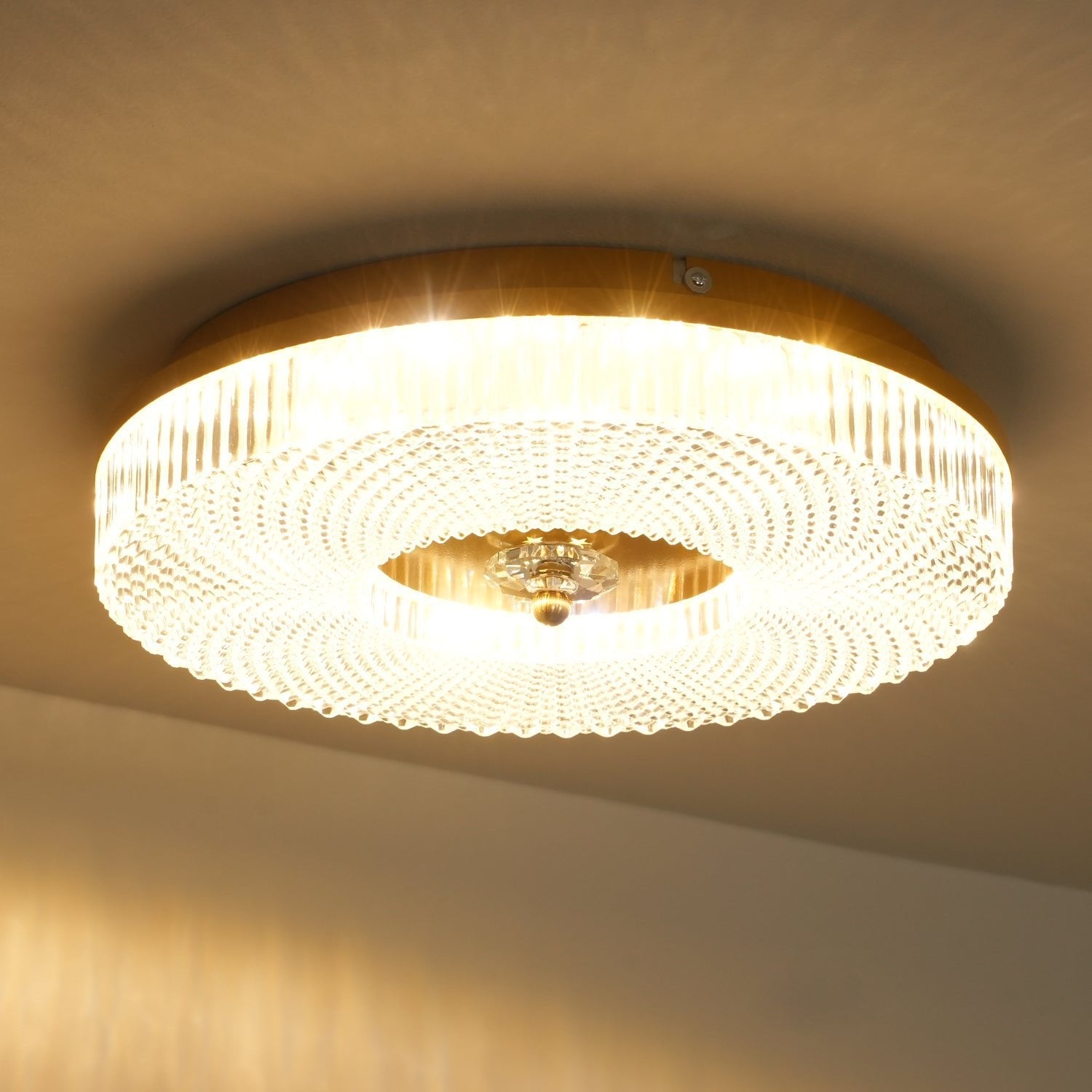 LED Plafondlamp Rond IJzer Acryl Dimbaar 3000K 4000K 6000K Zwart Wit Goud | Sansoti