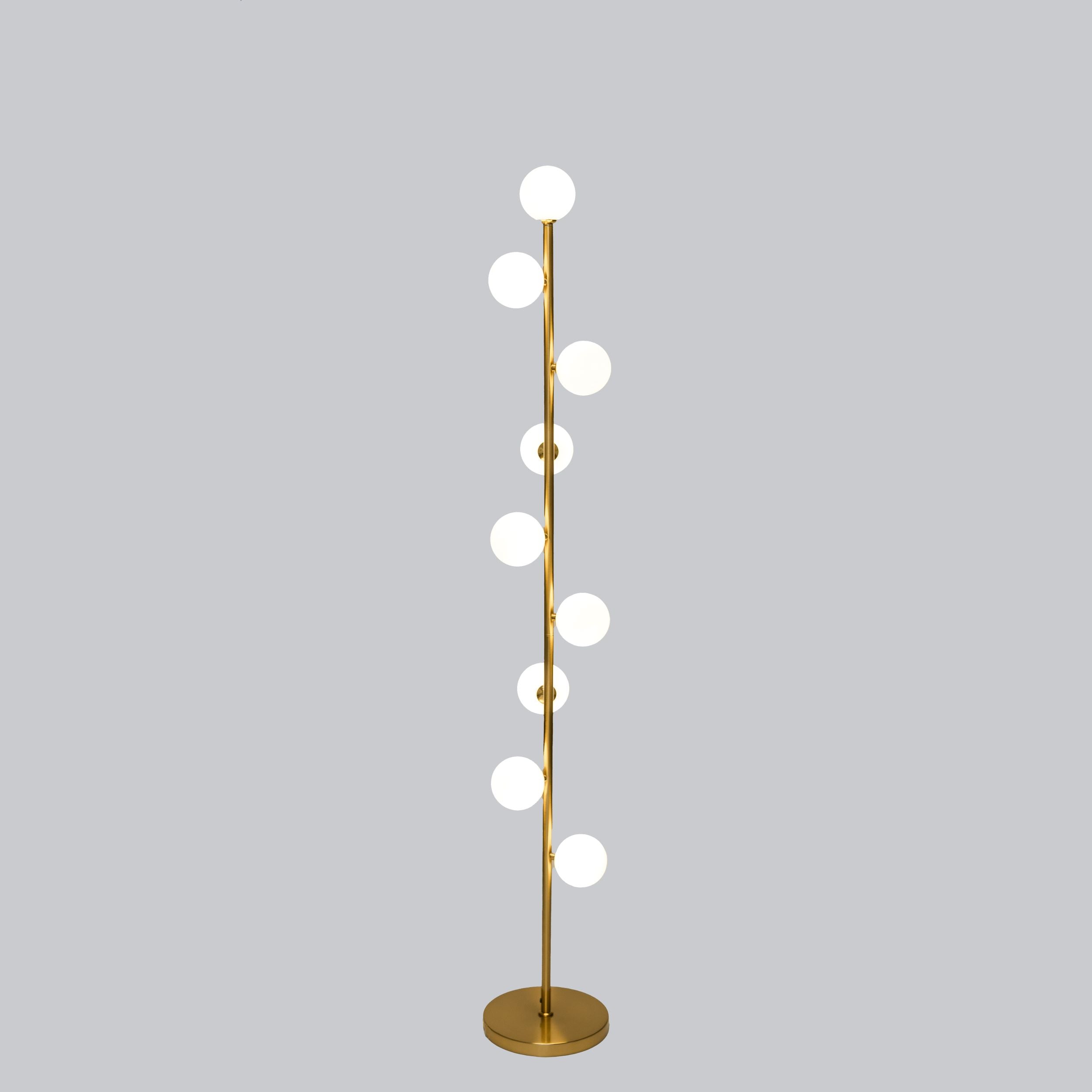 Skandinavische minimalistische Stehlampe mit Glaskugeln und warmem Licht | Restfield
