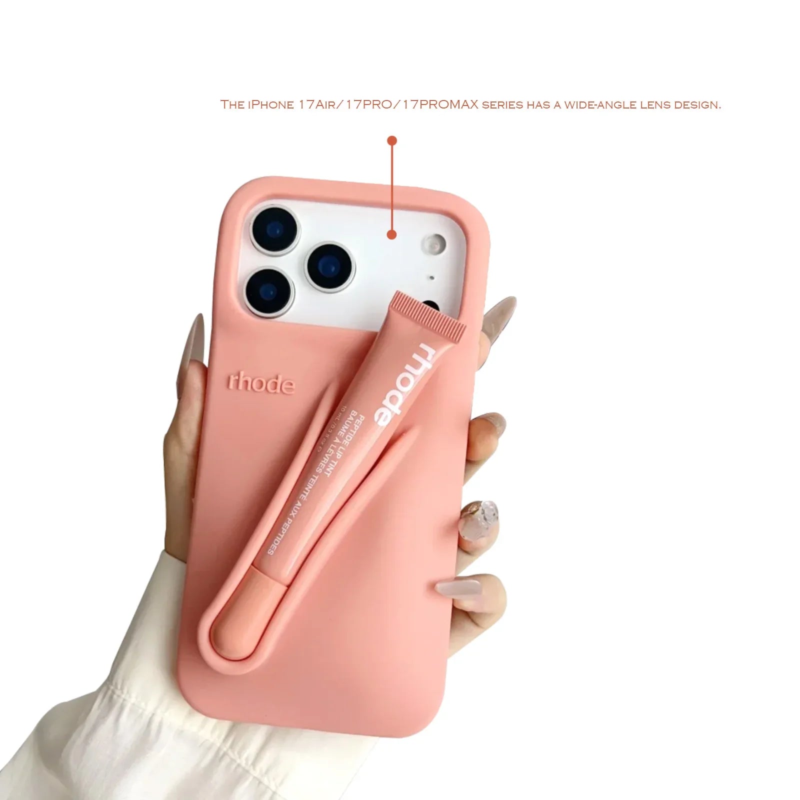 Phone Case with Lip Gloss Set for iPhone 13 to 17 – Silicone Protective Case with Beauty Accessory – Premium Combination | Sansoti