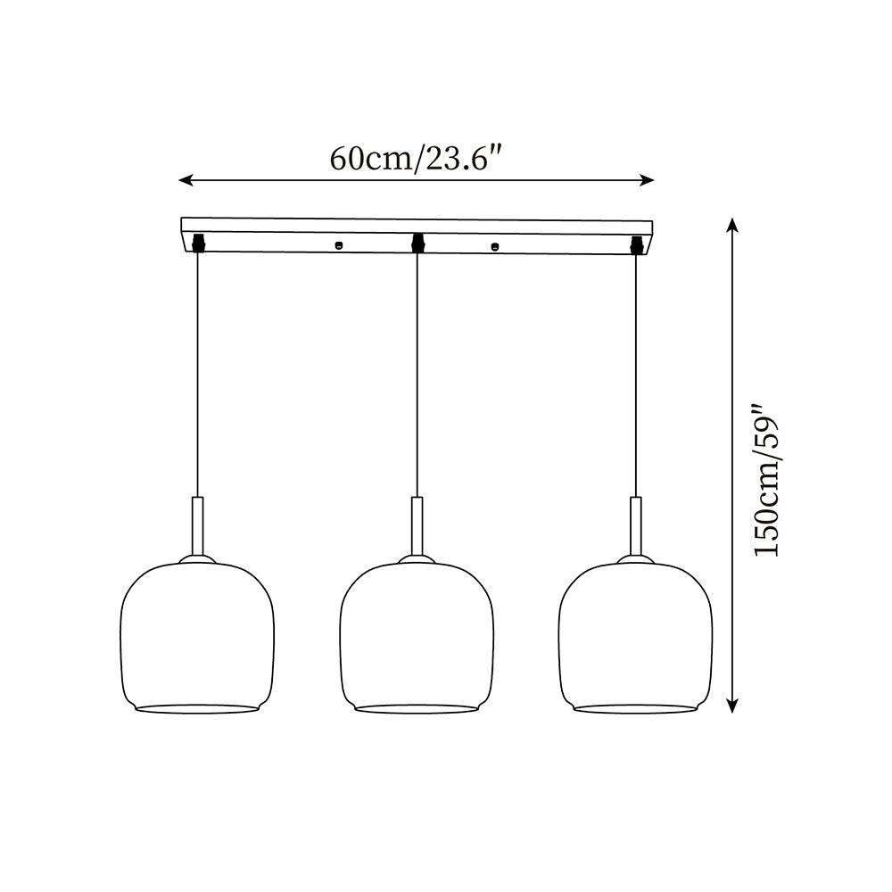 Rookglas Hanglamp Minimalistisch Design Dimbaar E27 Fitting Eettafel Woonkamer Plafondverlichting Eetkamer | Sansoti